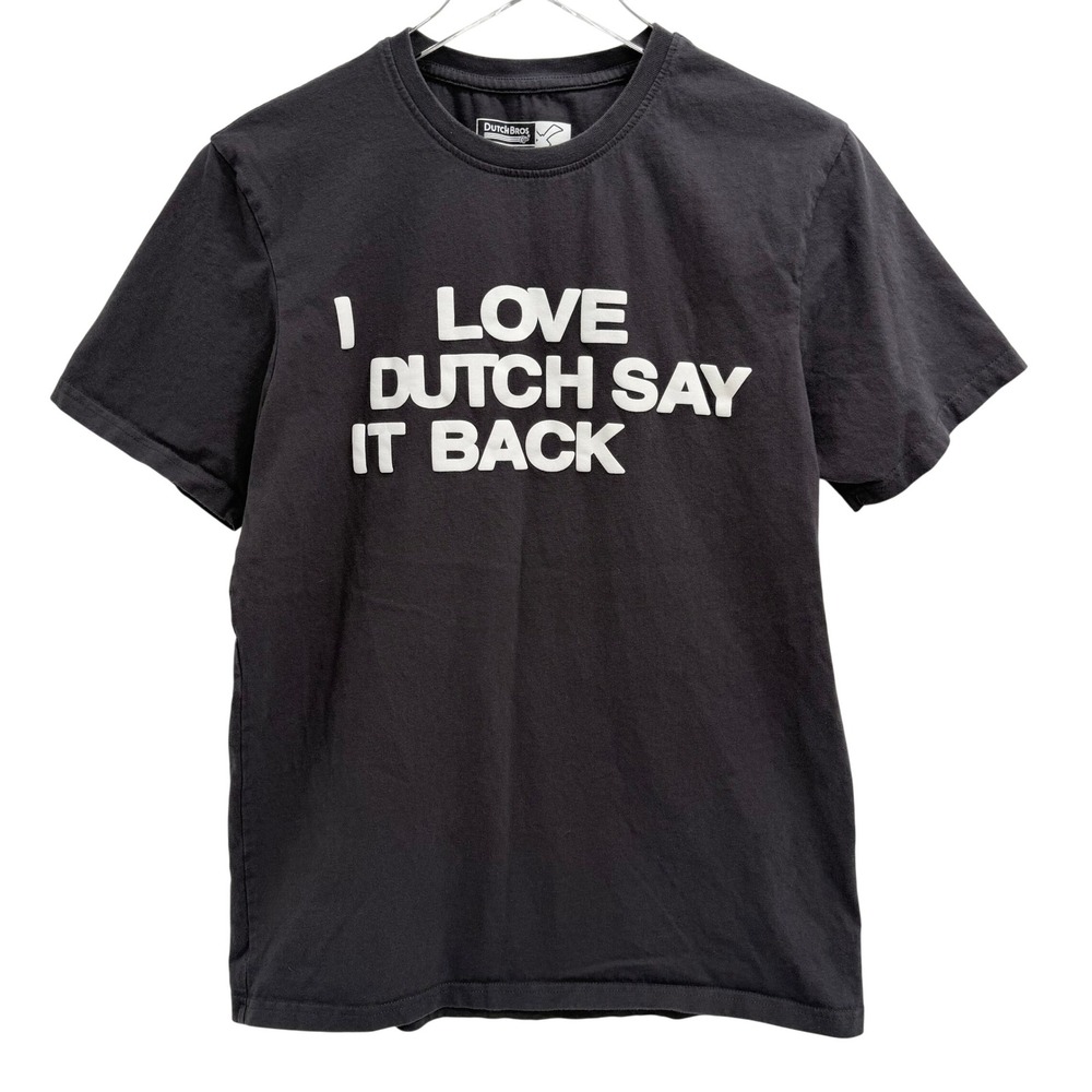 Dutch Bros x Lonely Ghost "I Love Dutch Say It Back" T-Shirt Mens Medium Gray